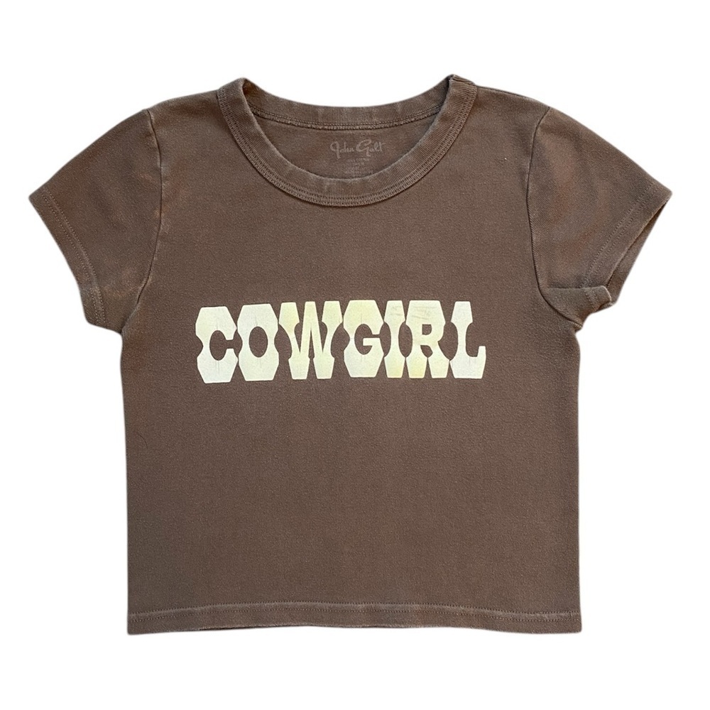 Y2K John Galt Distressed Cowgirl Crop Top Size XS/S